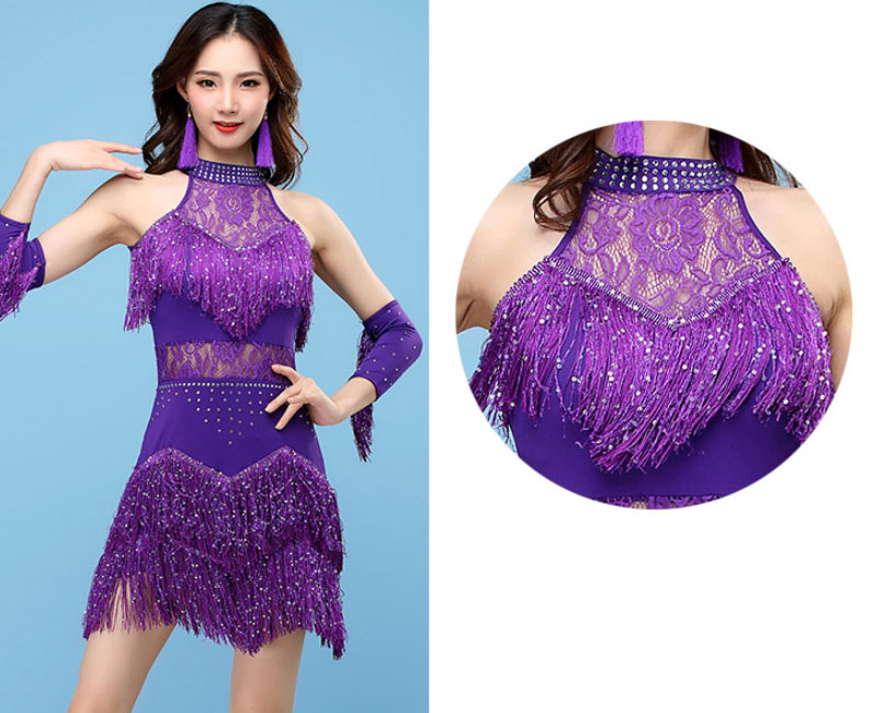 楽天市場】ラテン ダンス衣装 ワンピース スパンコール フリンジ