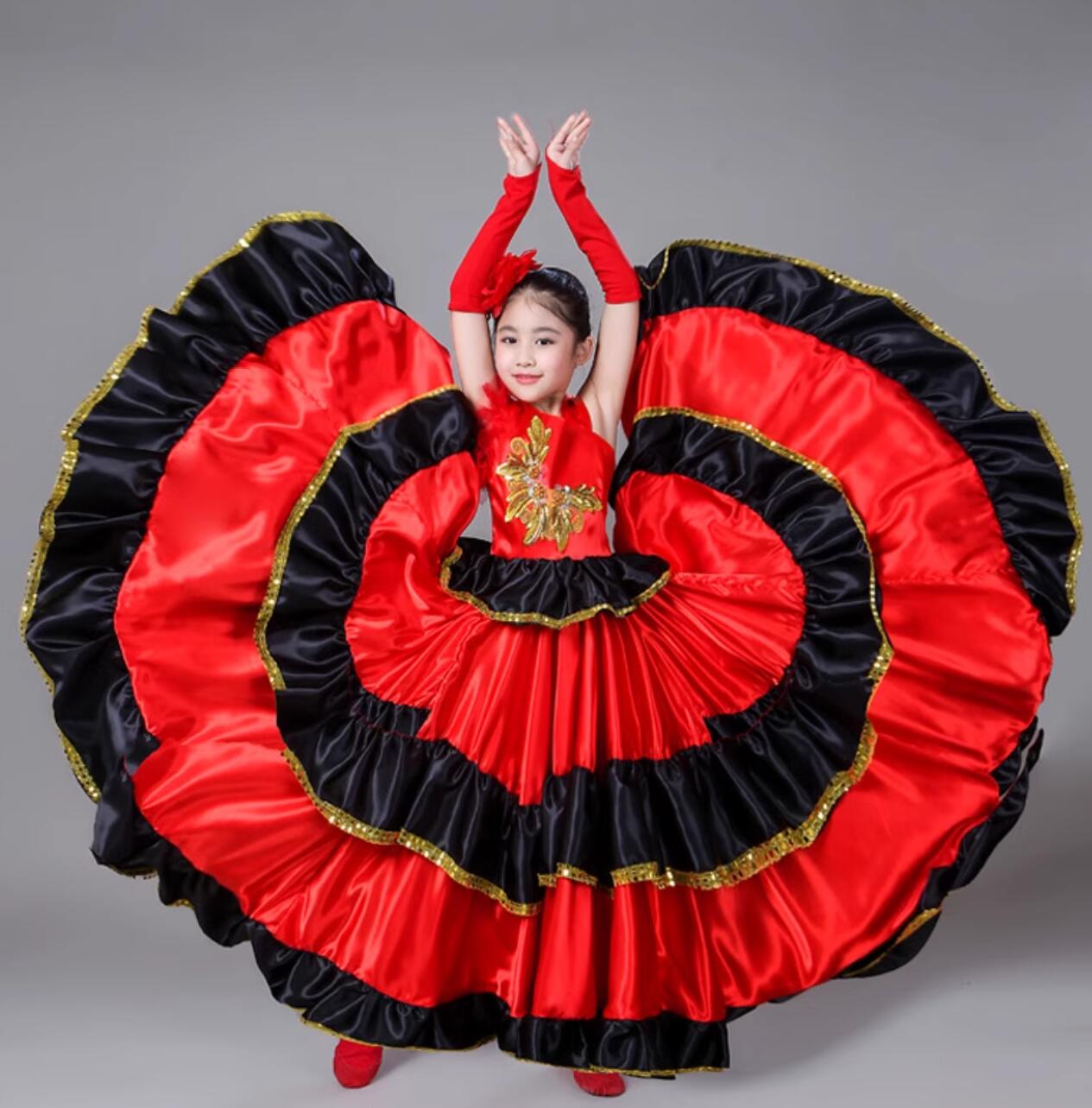 楽天市場】女の子 社交ダンス ワンピース フラメンコ ドレス 子供 舞台
