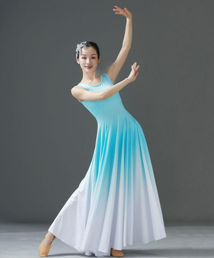 楽天市場】モダンドレス グラデーション 広がる ワンピース ロング丈