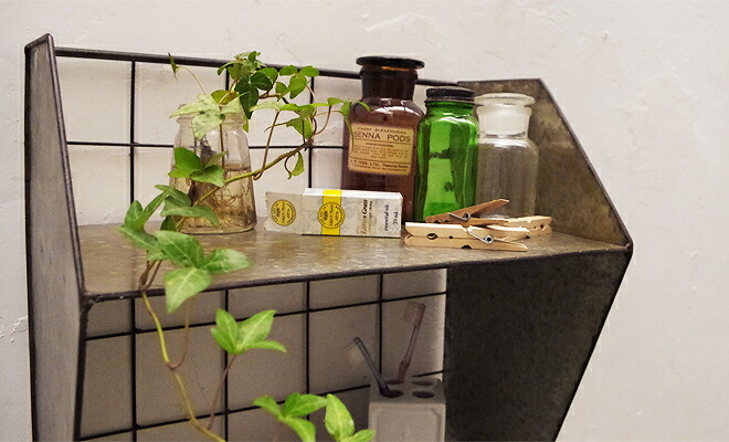 楽天市場】【インダストリアル 家具 ウォールラック シェルフ ブリキ