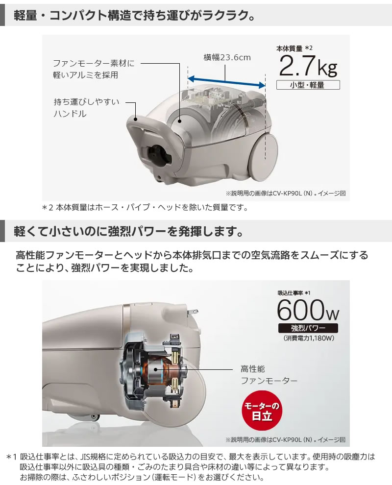 楽天市場】HITACHI 日立 紙パッククリーナー CV-KV70L(W) 紙パック式