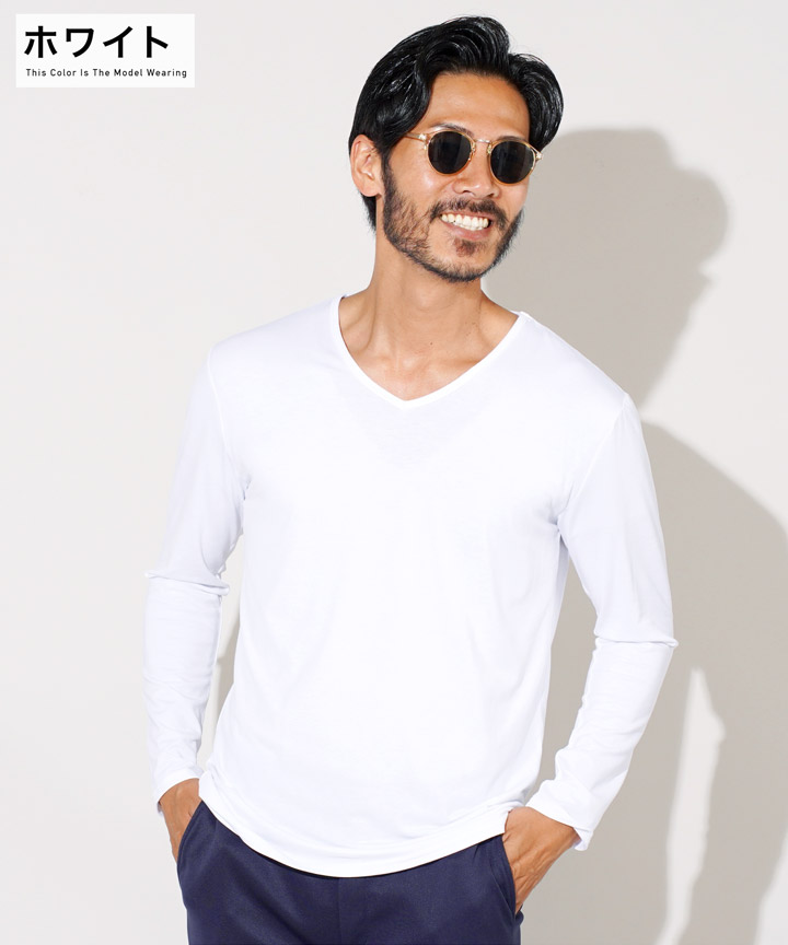 楽天市場】【最大72%OFF】【タダ割】Vネック ロンTメンズ 無地