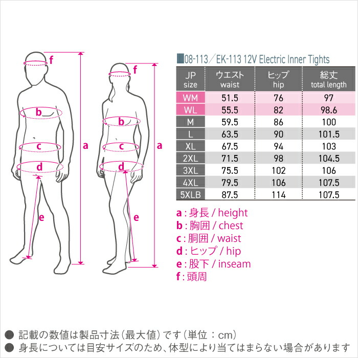 楽天市場】コミネ EK-113 12Vエレクトリックインナータイツ KOMINE 08
