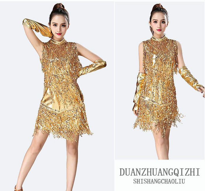 楽天市場】ラテンダンス衣装 ラテンドレス フリンジ スパンコール 社交