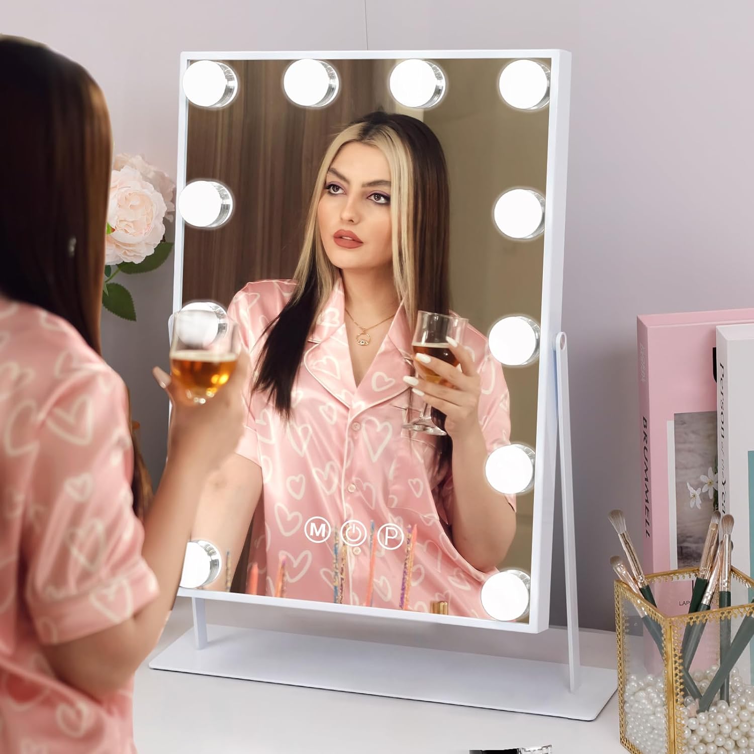 楽天市場】【@0円OFF/】化粧鏡 女優ミラー メイク 鏡 卓上 ライト