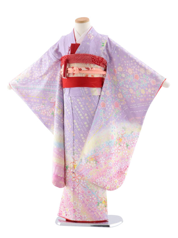 楽天市場】七五三レンタル(7歳女児袋帯) 正絹 7737 うす紫地 花流し