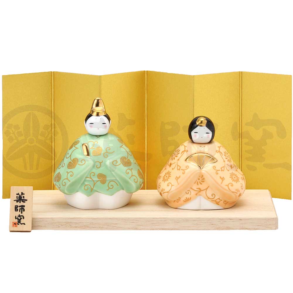 楽天市場】雛人形 コンパクト 陶器 小さい 可愛い ひな人形/ 彩絵花錦