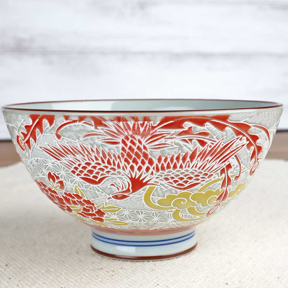 楽天市場】茶碗 飯碗/ 撥水 鳳凰 茶碗 中平 /フェニックス 朱雀 純和風