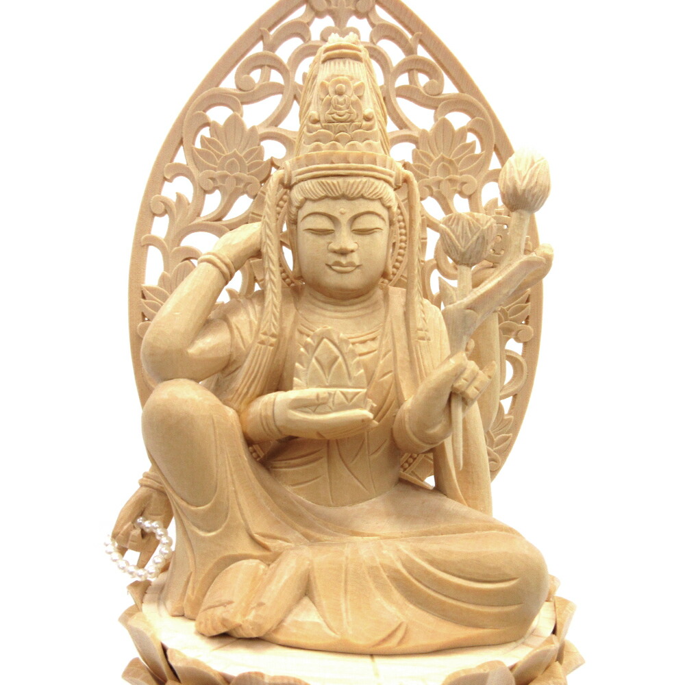 楽天市場】仏像 如意輪観音 座像 一面六臂 2.5寸 草光背 六角台 桧木