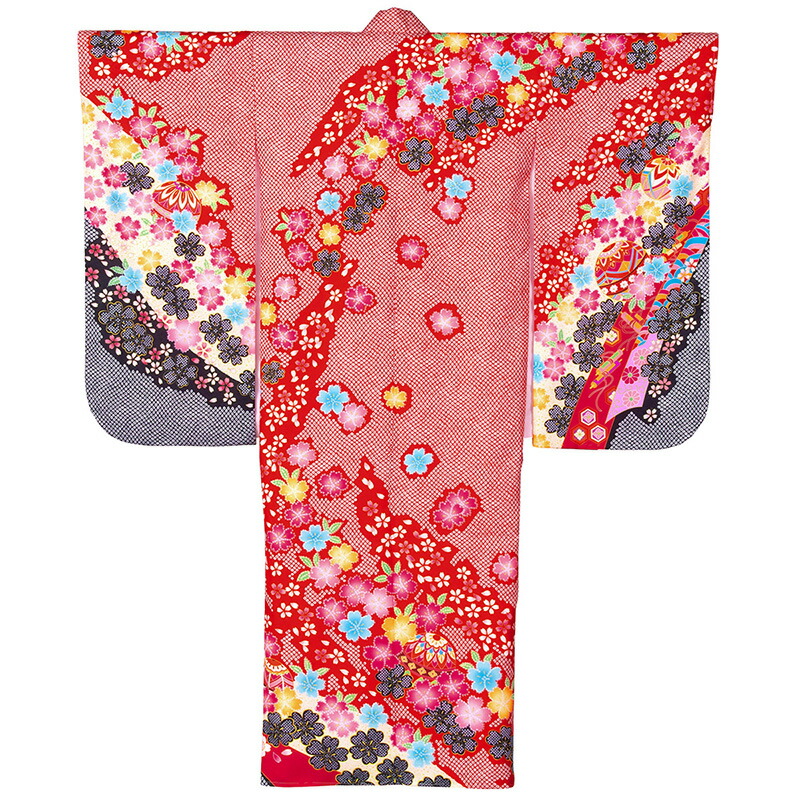 楽天市場】七五三 女の子 着物 四つ身 祝い着 単品 7歳 絵羽柄 襦袢