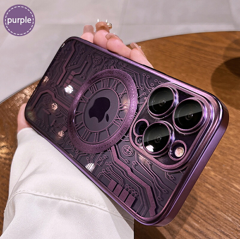 楽天市場】iphone15promax ケース 磁気吸着 マグネット パープル