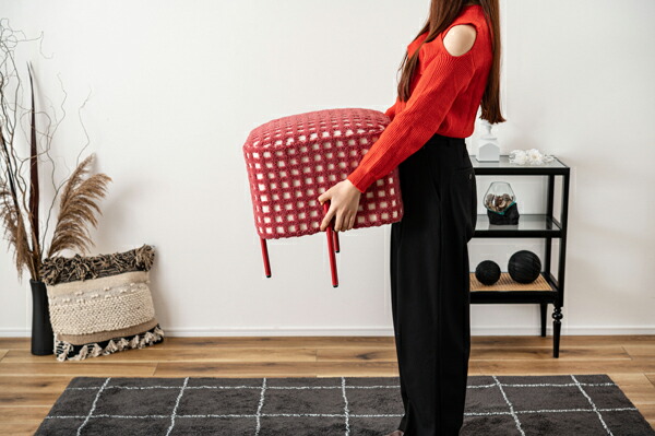 楽天市場】スツール 高さ45cm レッド 椅子 イス チェア オットマン