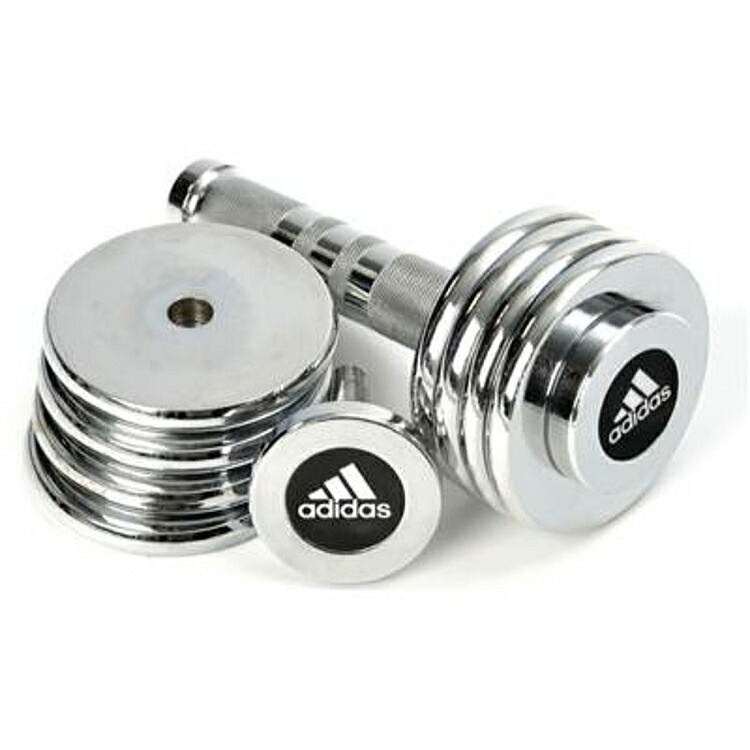 楽天市場】adidas アディダス クロームダンベルセット 5kg 鉄アレイ 鉄