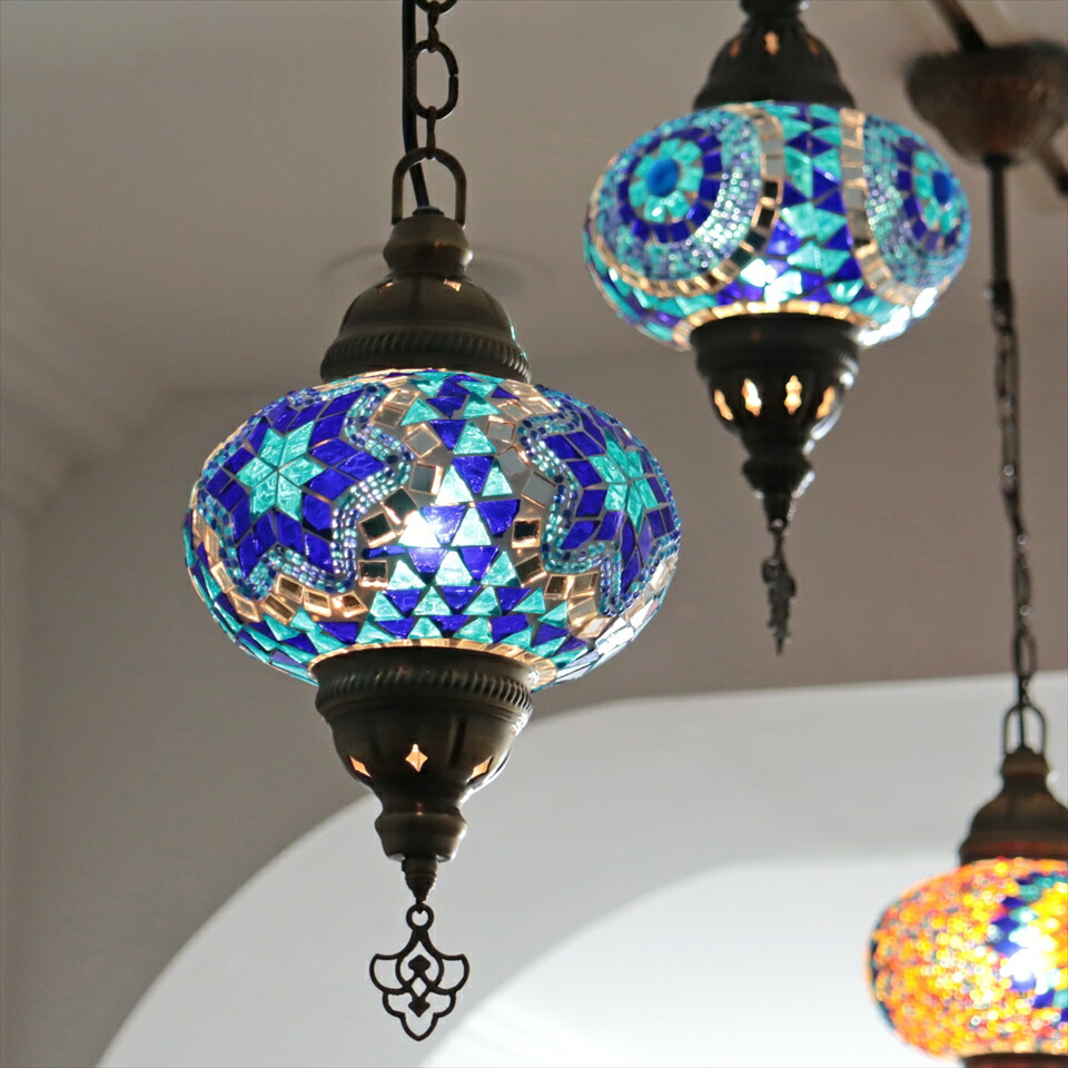 楽天市場】トルコランプ モザイクランプ ペンダントランプ 直径16cm