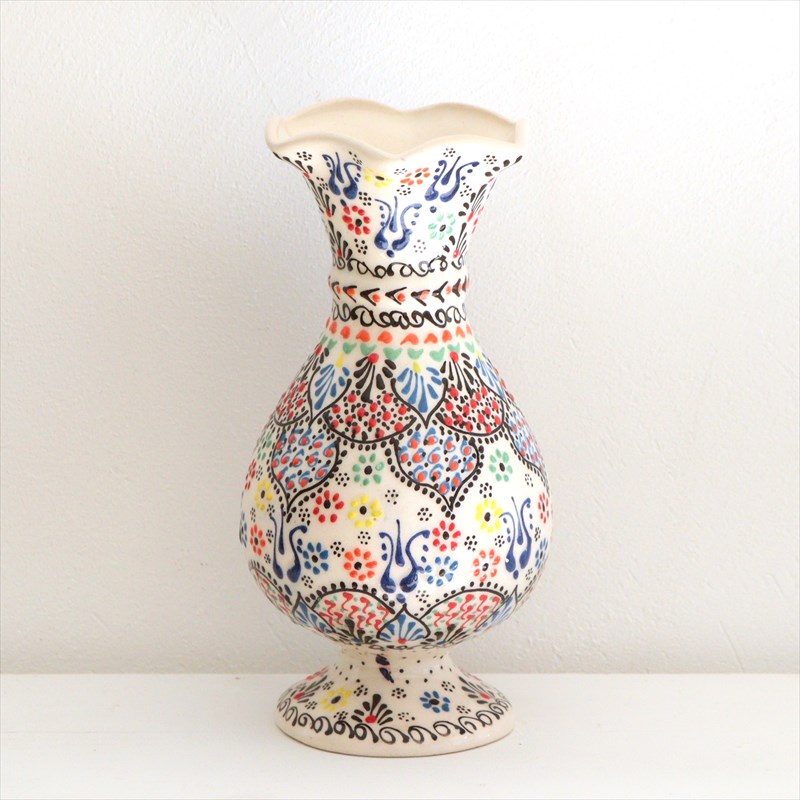 楽天市場】トルコ陶器 花瓶 チューリップ型 Mサイズ 高さ20×直径10cm