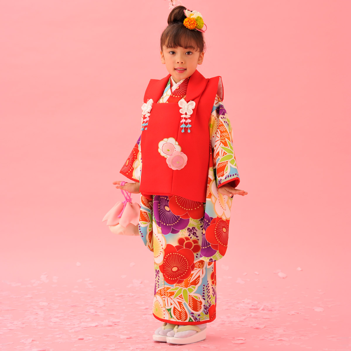 楽天市場】【レンタル】[七五三 着物 3歳 女の子] 三歳 「K092 水色桜