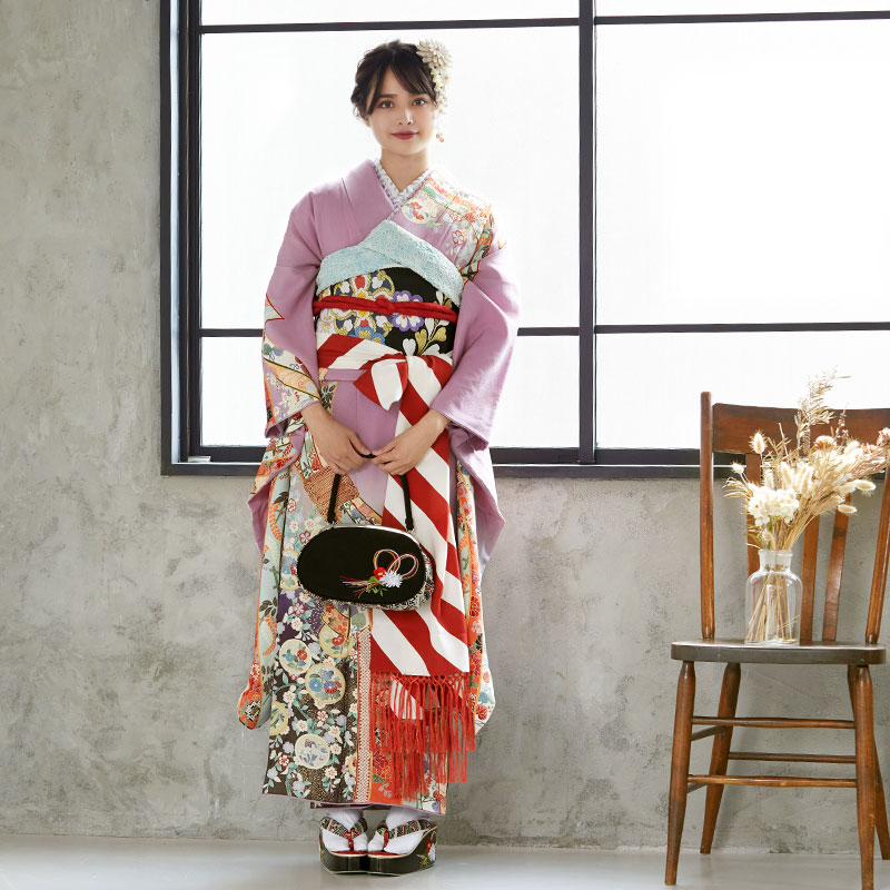 楽天市場】成人式早割クーポン10％オフ【振袖 レンタル】RS676 正絹 藤