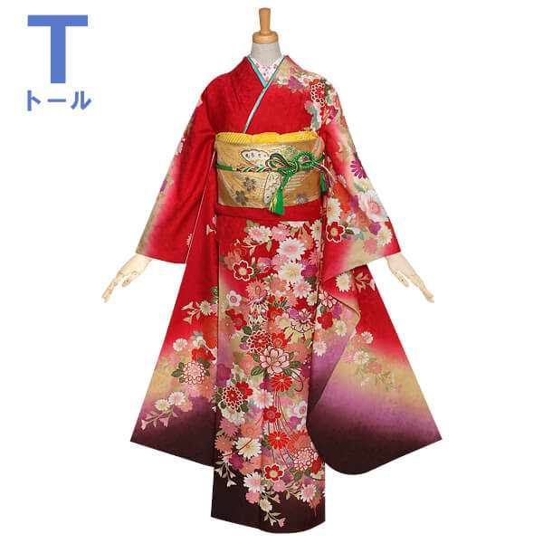 楽天市場】【成人式 振袖 レンタル】RS1213 正絹 赤 花くす玉に手鞠