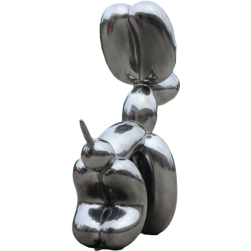 楽天市場】オブジェ 風船バルーンドッグ犬シルバー インテリア