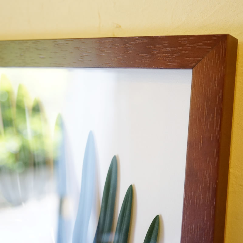 楽天市場】リーフパネル アブラヤシ 葉 フレーム 額 ブラウン フェイク