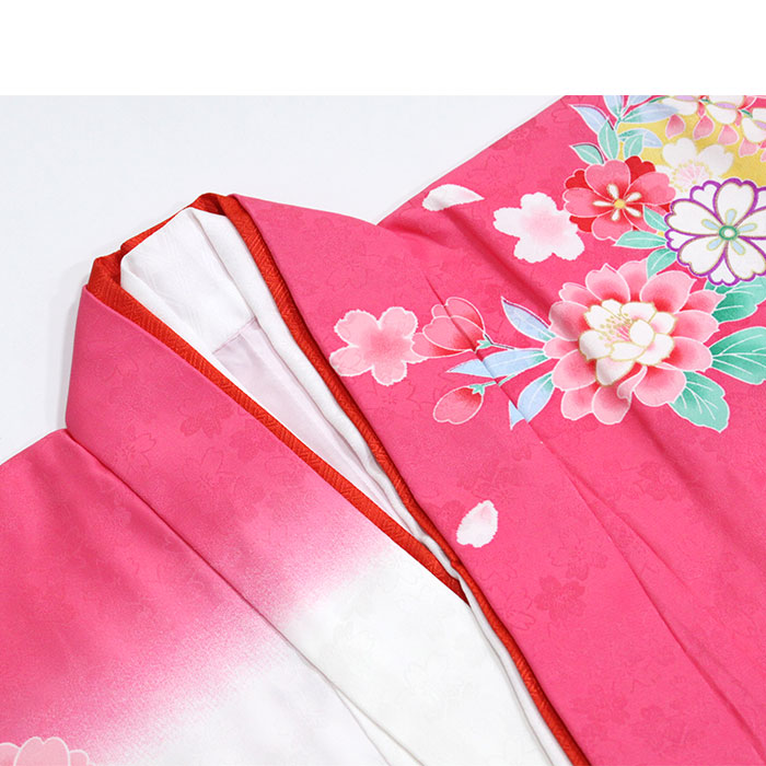 楽天市場】四つ身着物3点セット＜ピンク＞ 七五三 着物 長襦袢 半衿