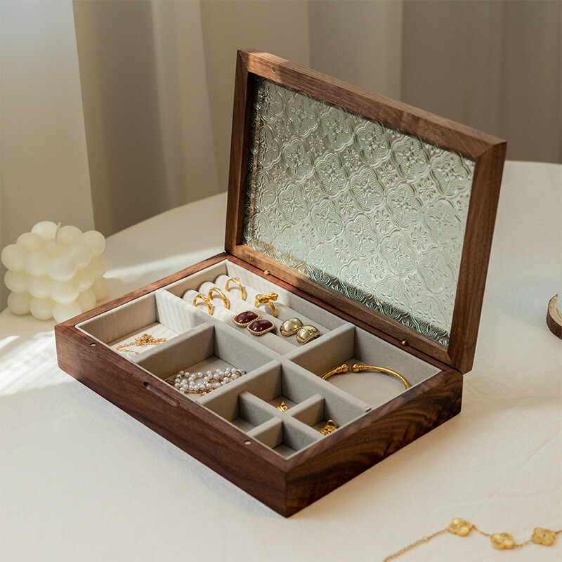 楽天市場】手作りのこだわりの品 フローラガラス ジュエリーボックス