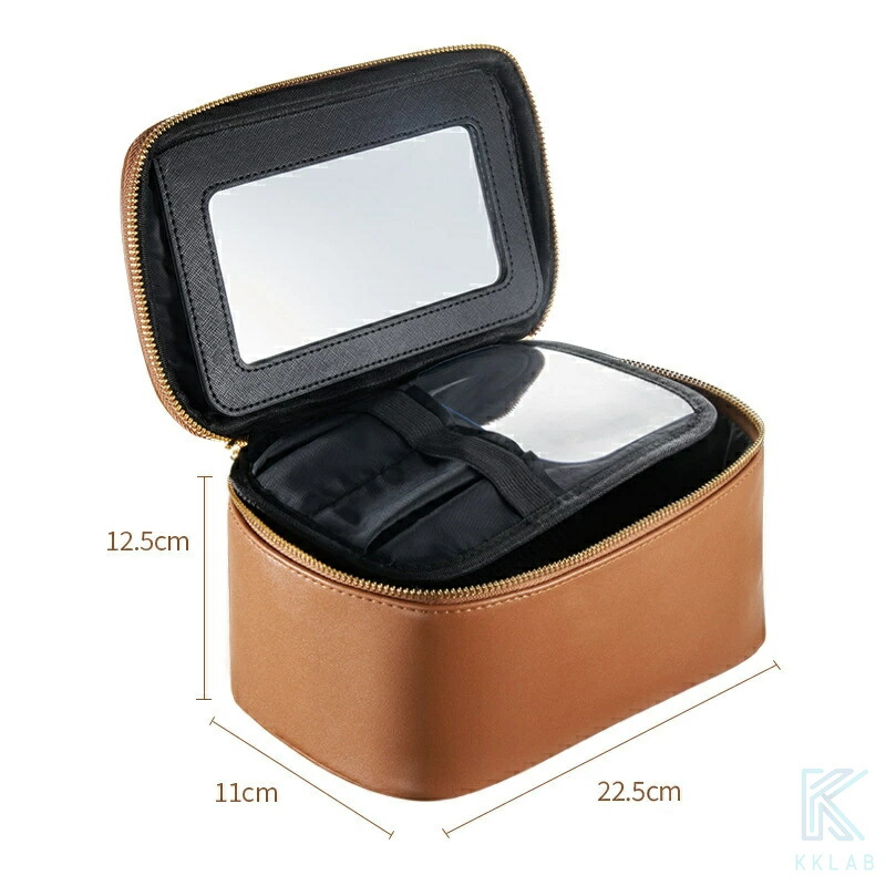 楽天市場】メイクポーチ 大容量 持ち運び 仕切り 化粧ポーチ 鏡付き