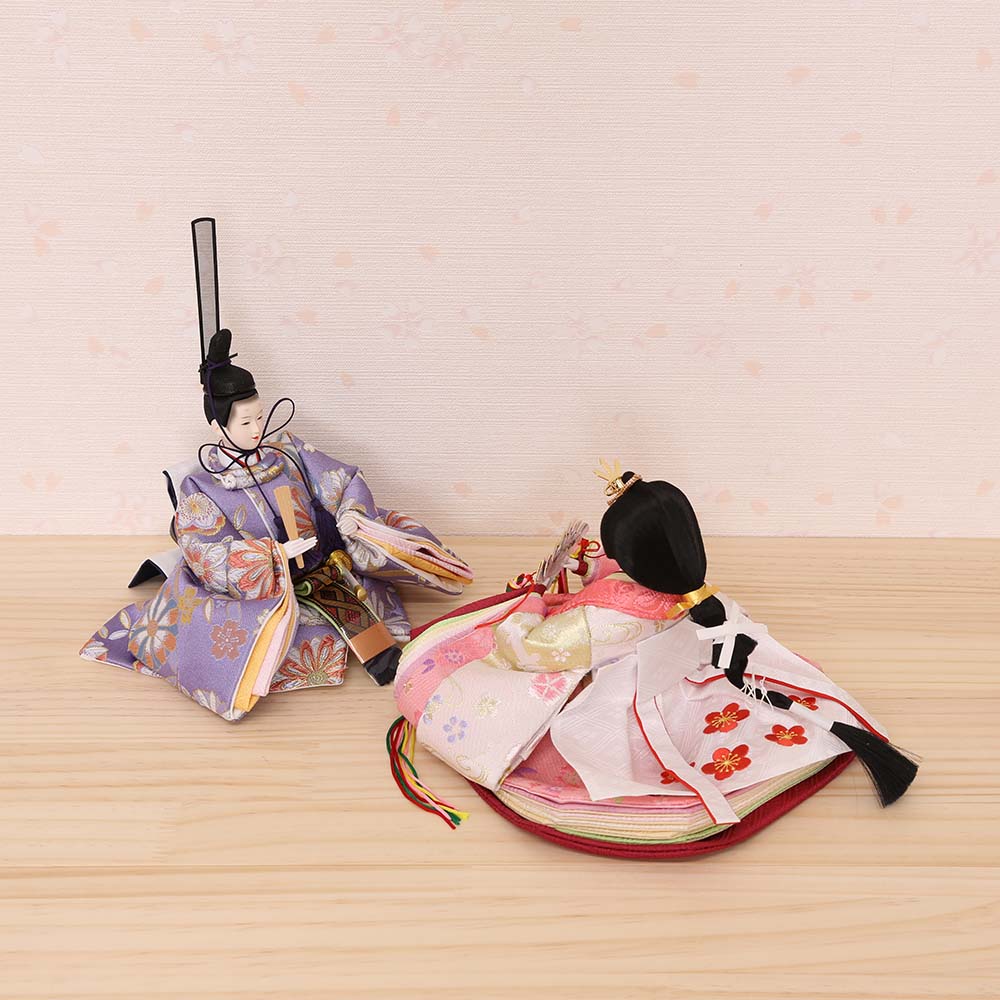 楽天市場】雛人形 コンパクト ひな人形 宴桜 芥子親王飾り 木目調二曲