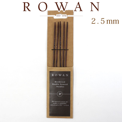 楽天市場】ROWAN ローワン 5本針 長さ20cm 2.5mm Birchwood Double