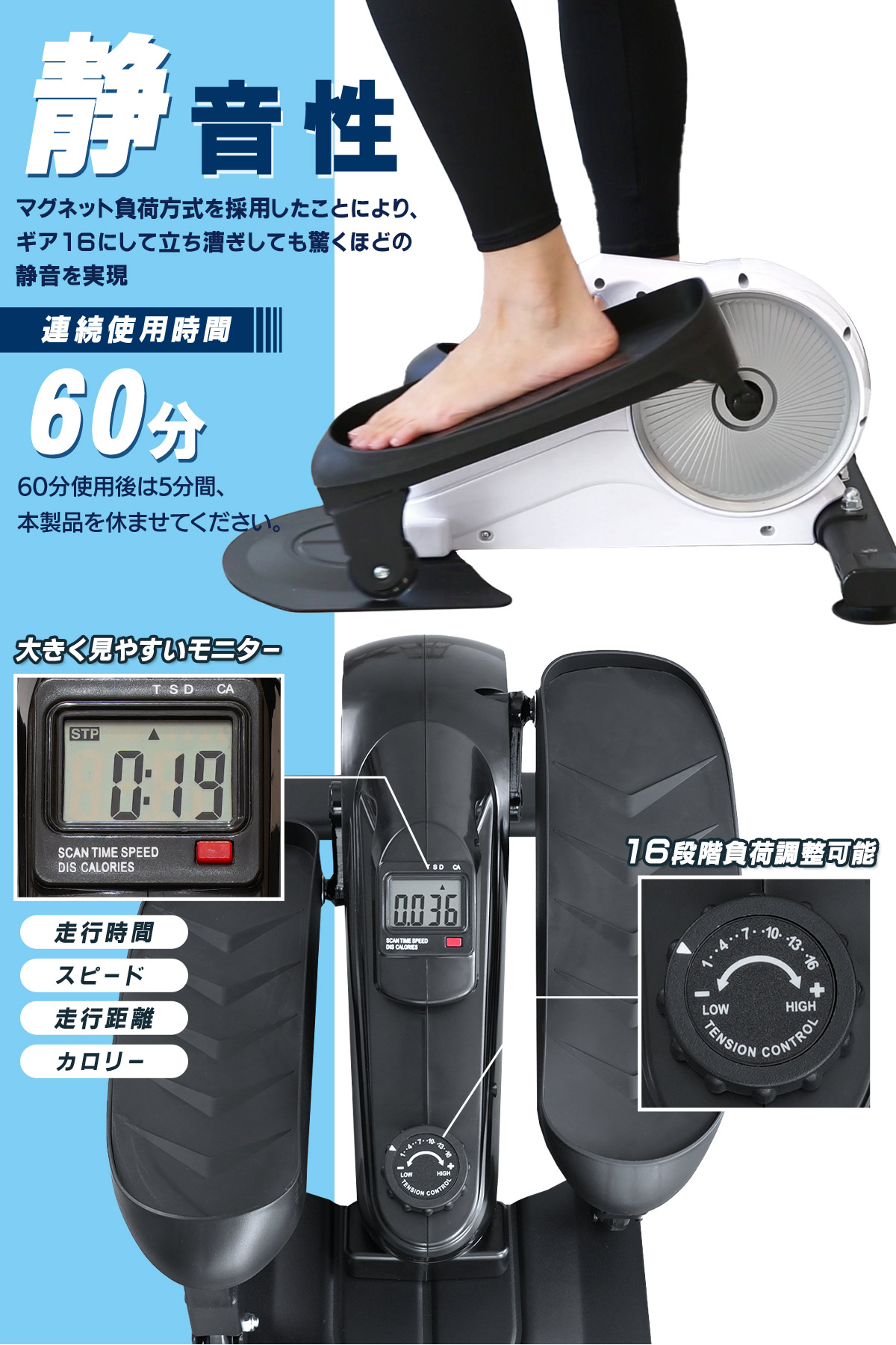 楽天市場】[楽天1位]MEPSUS メプサス 2WAYステッパーバイク ダイエット