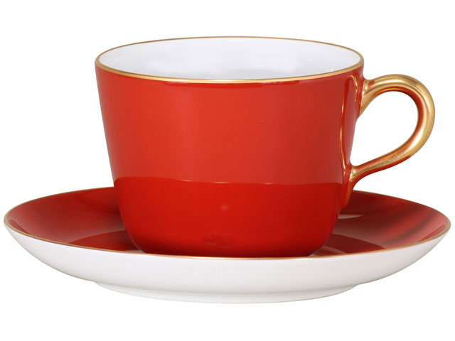 楽天市場】大倉陶園 日本製色蒔き レッド モーニングカップ＆ソーサー