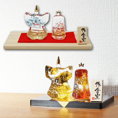 楽天市場】硝子立雛「金襴/錦桜」 桃の節句 ひなまつり 雛人形 ガラス