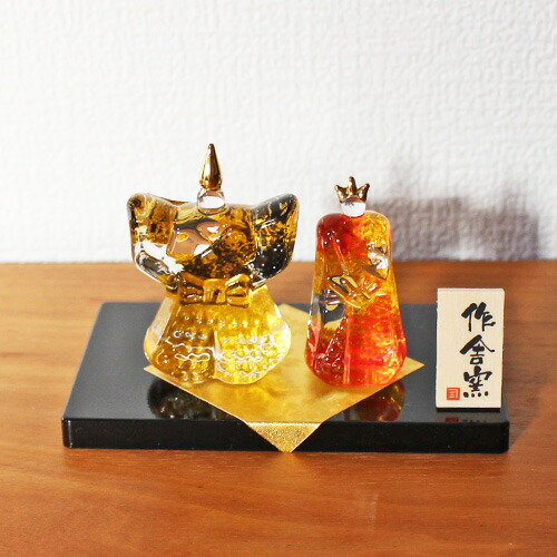 楽天市場】硝子立雛「金襴/錦桜」 桃の節句 ひなまつり 雛人形 ガラス