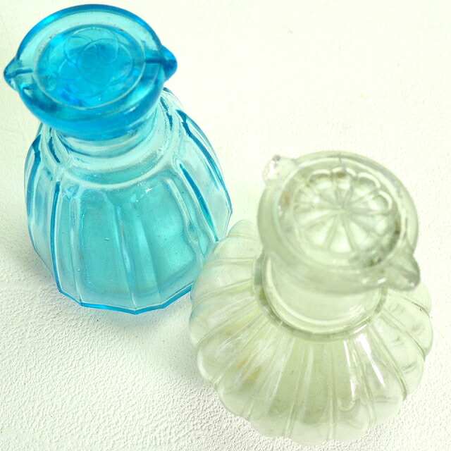 楽天市場】ガラスの醤油差し瓶 2本セット ブルー クリア ガラス 0019