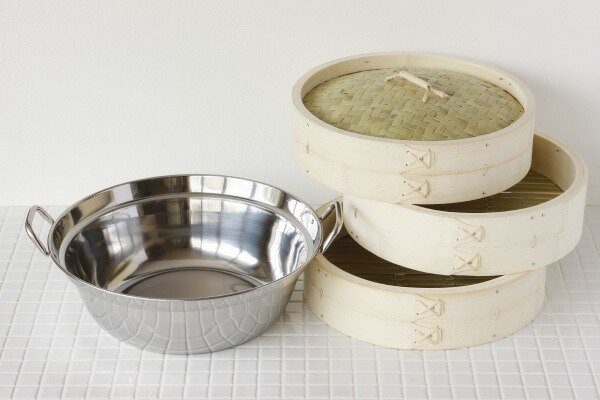 楽天市場】竹 中華せいろ 30cm 鍋セット[ガス・IH対応鍋 本体2 ふた1