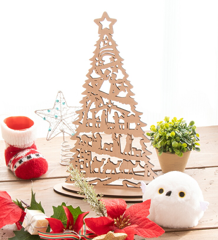 楽天市場】☆10%OFF☆ クリスマスツリー 木製 卓上サイズ 幅約20cm幅