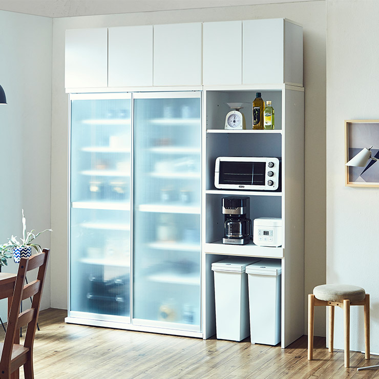 楽天市場】☆55%OFF☆ 食器棚 引き戸 完成品 大川家具 おしゃれ ガラス