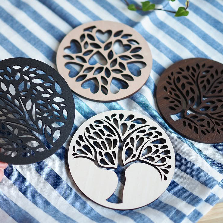 楽天市場】☆10%OFF☆ コースター 4枚セット 木製 6種から選べる