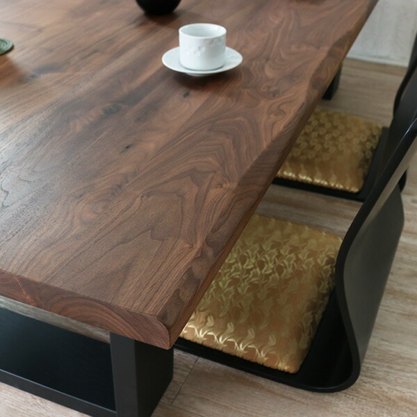 楽天市場】座卓テーブル 150 ウォールナット 無垢 一枚板風 座卓 4人