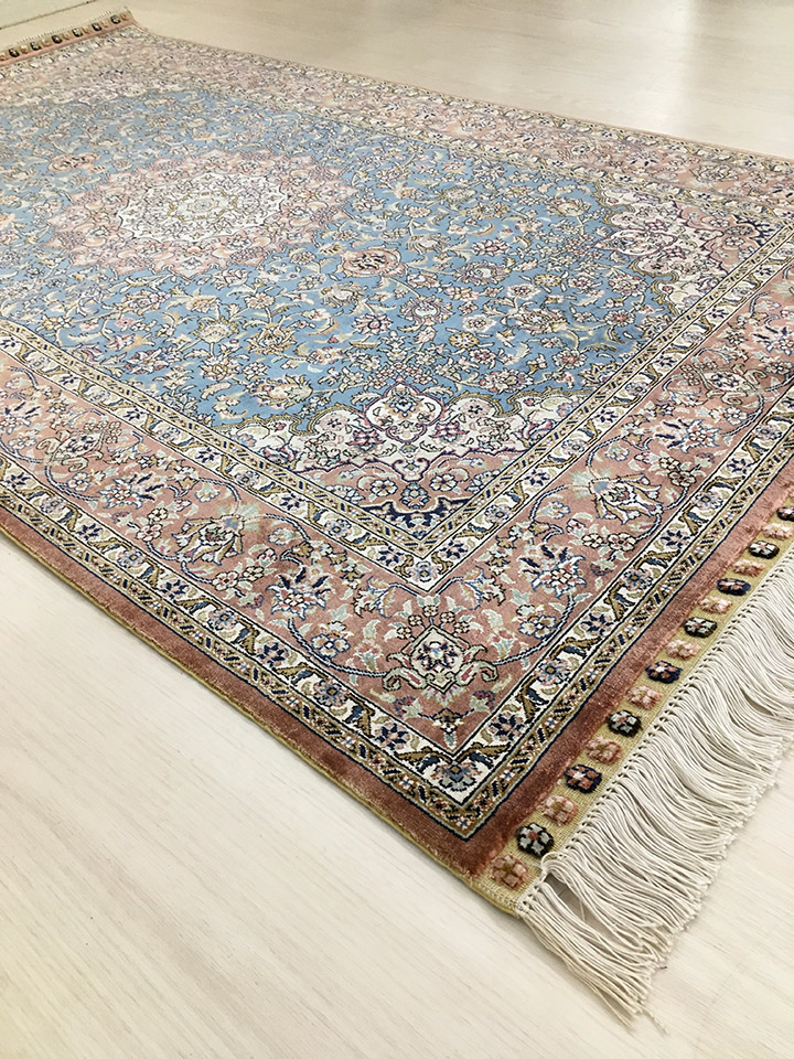 楽天市場】【中国段通 鎮平 シルク 玄関マット】「青の都」絨毯