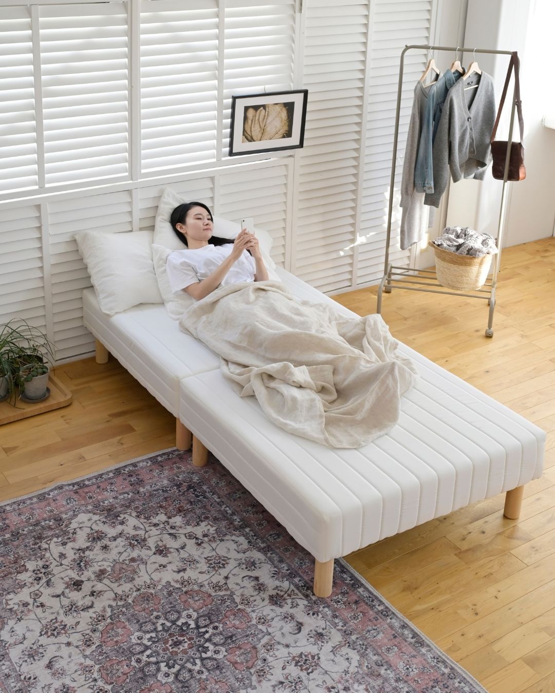 楽天市場】脚付きマットレス 分割 シングル 脚高19cm 幅97 奥行195 高