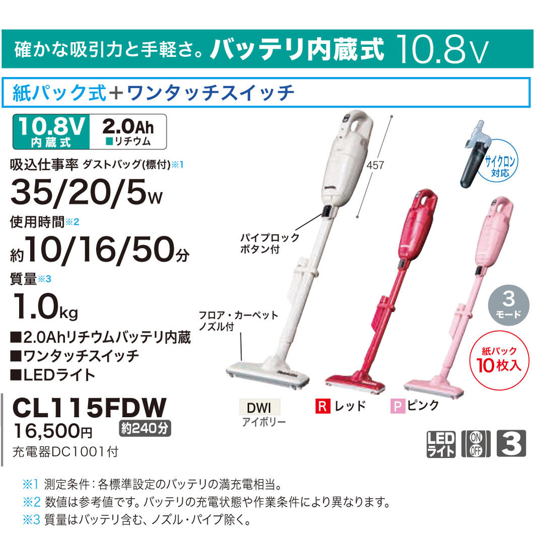 楽天市場】マキタ 掃除機 紙パック コードレス掃除機 充電式クリーナ