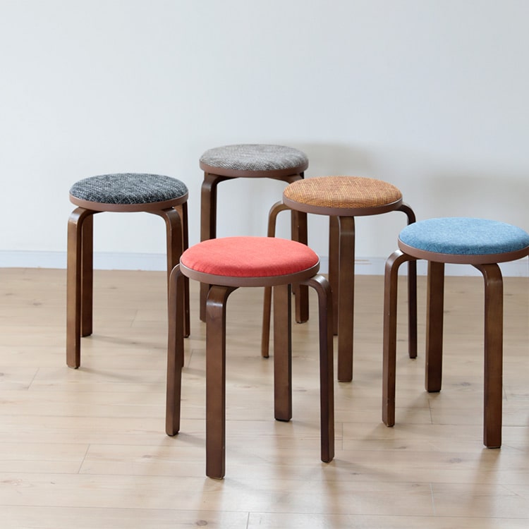 楽天市場】【選べる5カラー】ファブリック曲木スツール 丸形スツール