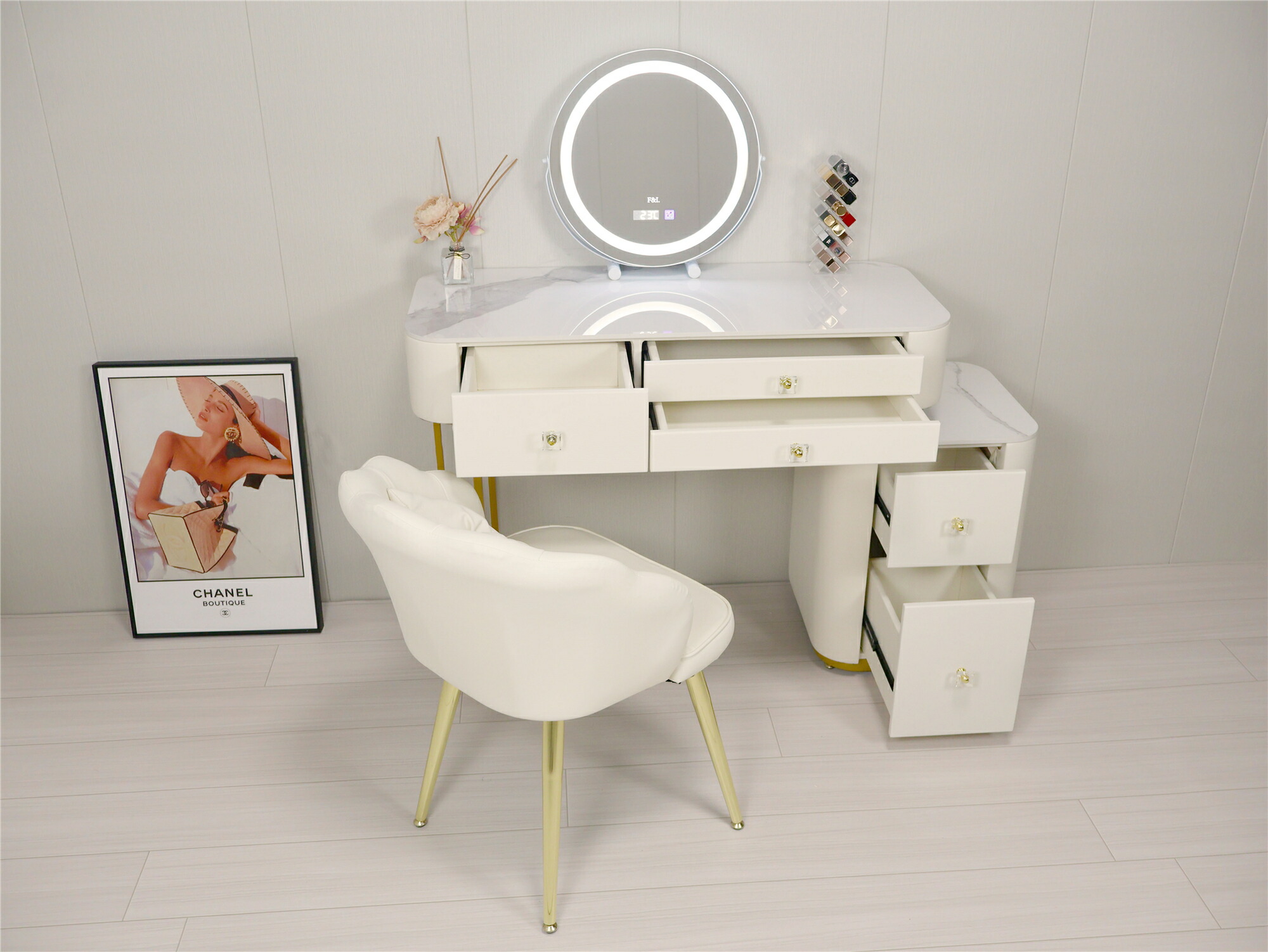 楽天市場】期間クーポン実施中 化粧台 ドレッサー おしゃれ 女優ミラー