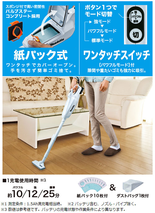 楽天市場】[正規店 1年保証] マキタ 掃除機 紙パック式 充電式