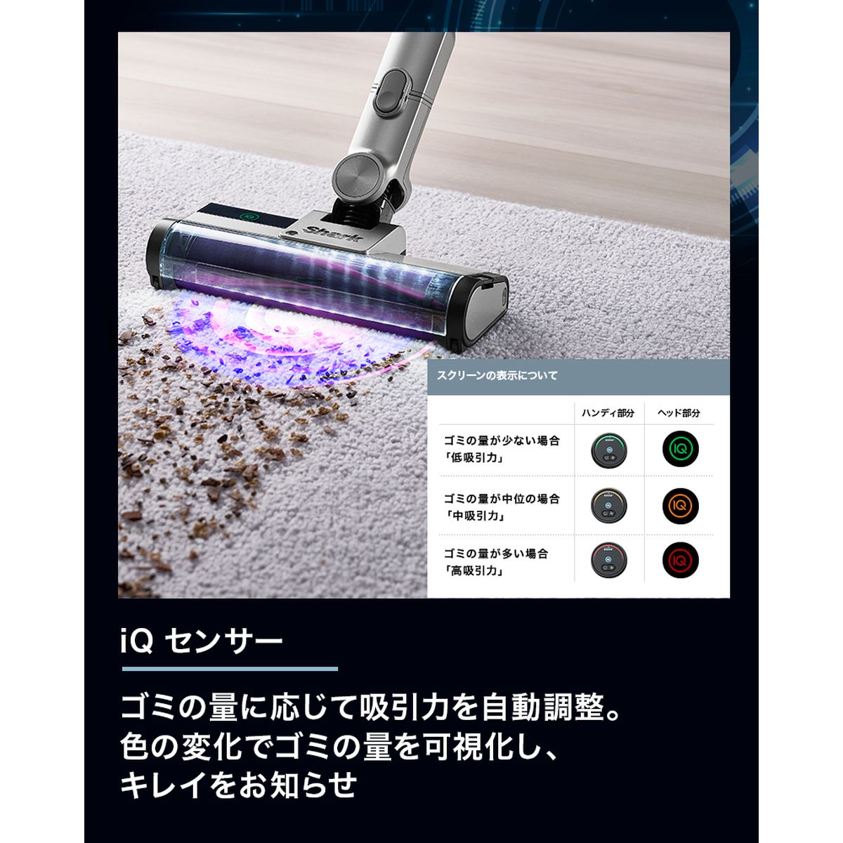 楽天市場】Shark シャーク CleanSense iQ+ コードレススティック