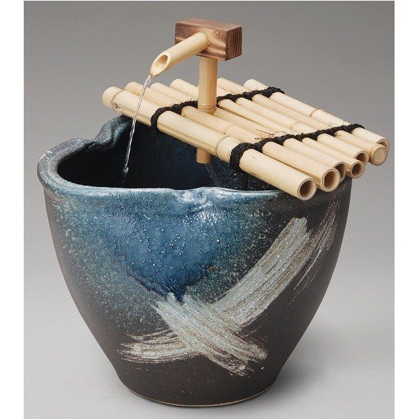 楽天市場】【送料無料(離島を除く)】信楽焼 540-05 刷毛目水流つくばい