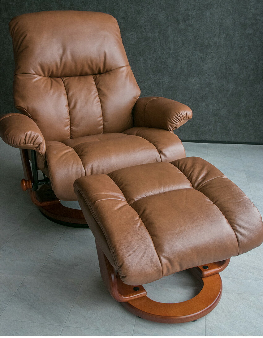 楽天市場】【送料無料】 パーソナルチェア オットマン付き 本革 レザー