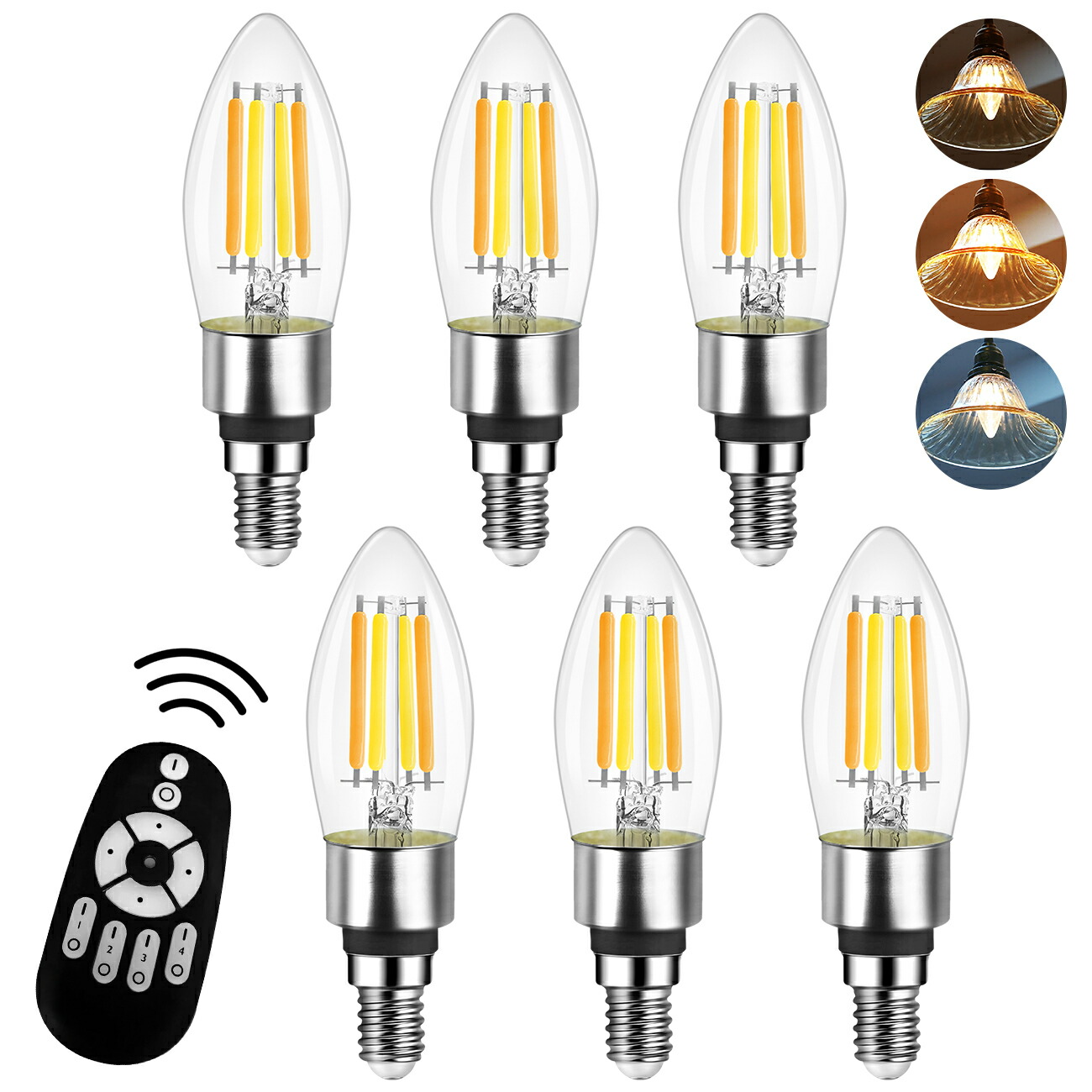 楽天市場】スーパーSALE限定15%OFF☆シャンデリア電球 E12口金 6個