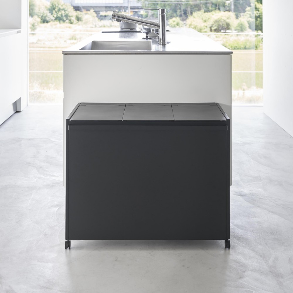 楽天市場】山崎実業 【 蓋付き目隠し分別ダストワゴン タワー 45L 3